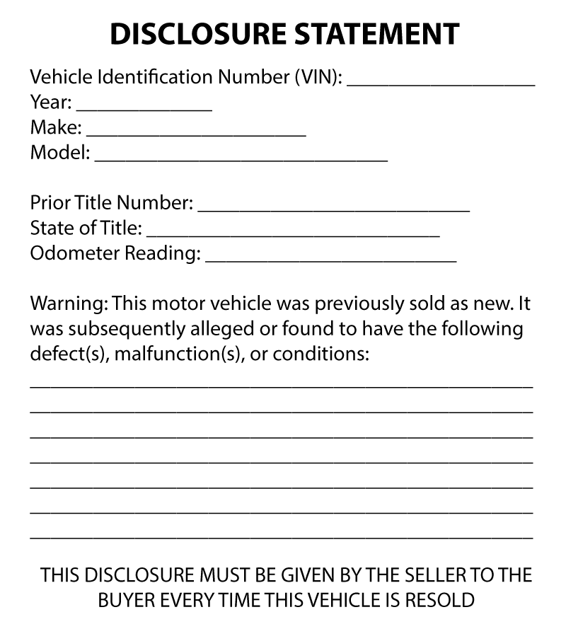 Disclosure Statement