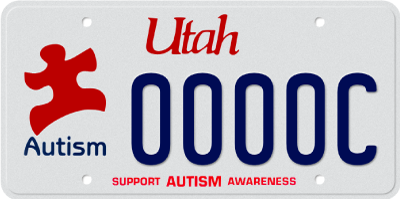 Utah State Autism Awareness license plate
