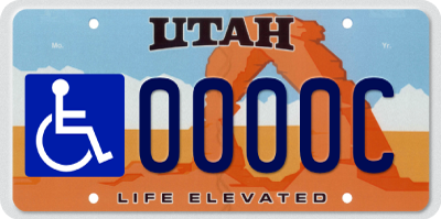 Utah Disabled Arches License Plate