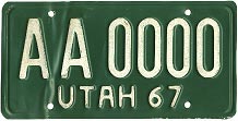 1967 Historical License PlateAutism Awareness license plate