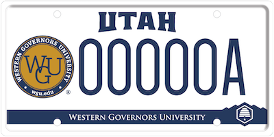 Western Governor's University License Plate