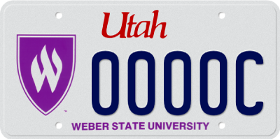 Weber State University License Plate